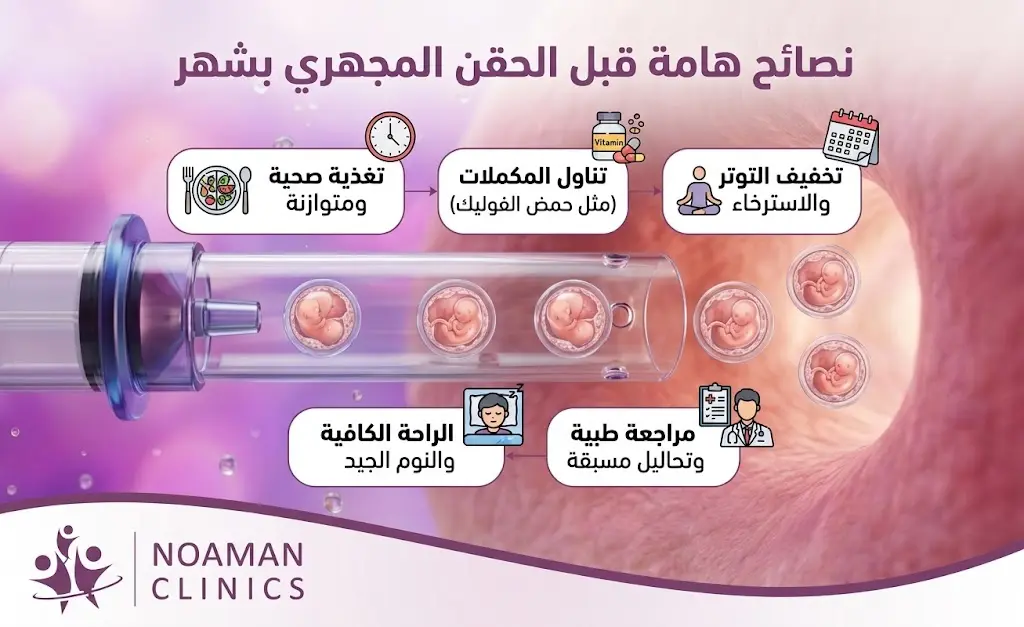 نصائح قبل الحقن المجهري بشهر